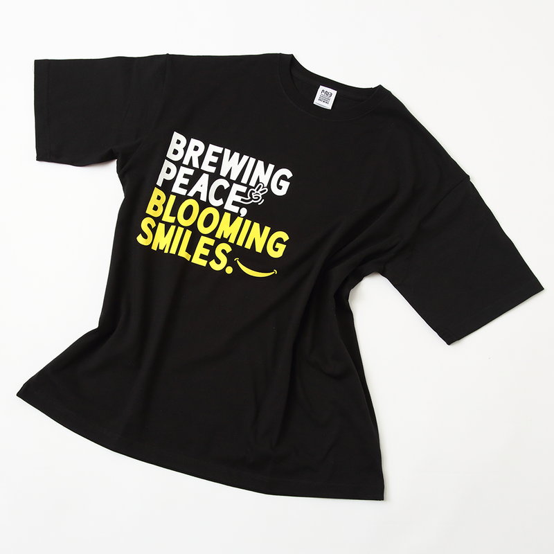 HNBオリジナル　ビックシルエットTシャツ【Brewing Peace, Blooming Smiles.】〜NEW!〜